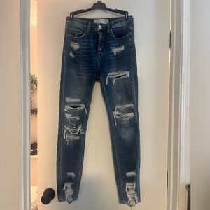 Bridge by Gly destructed ankle skinny jeans medium wash